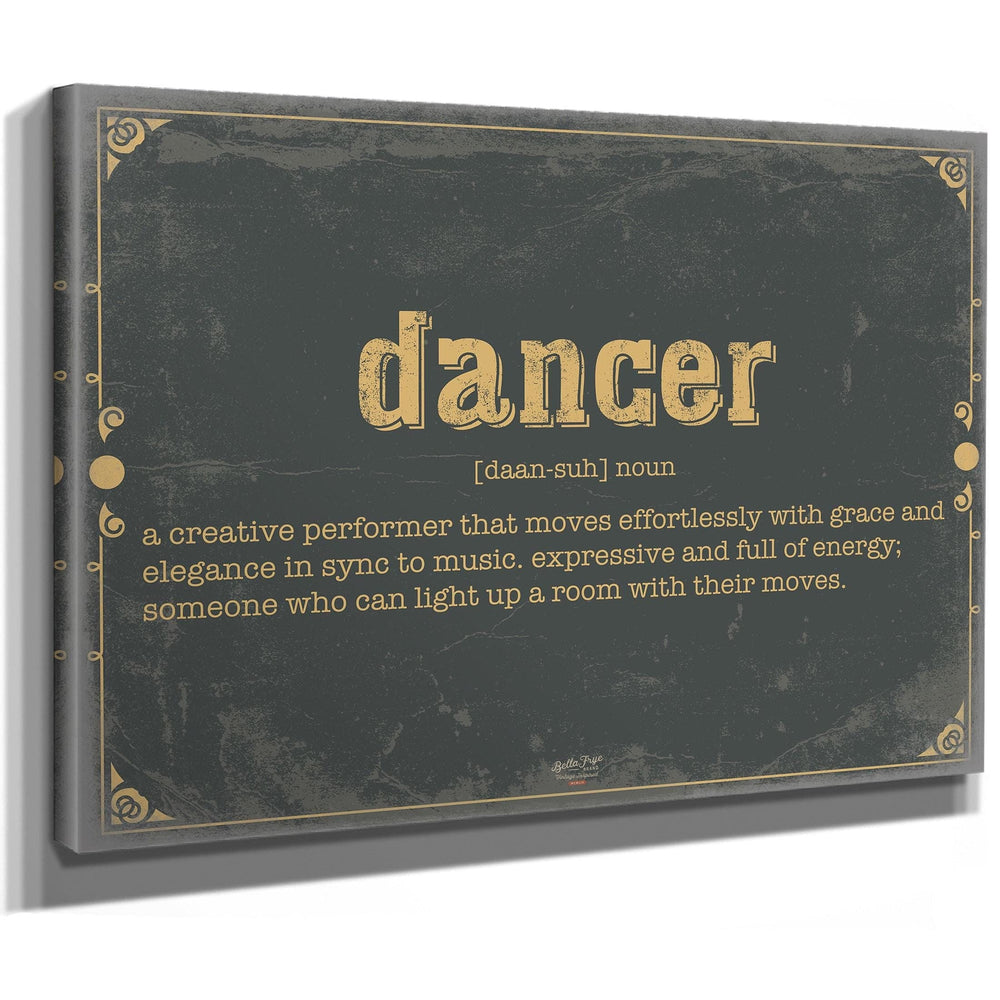 Bella Frye Home & Garden > Decor > Artwork Dancer Word Definition Wall Art - Gift for Dancer Dictionary Artwork