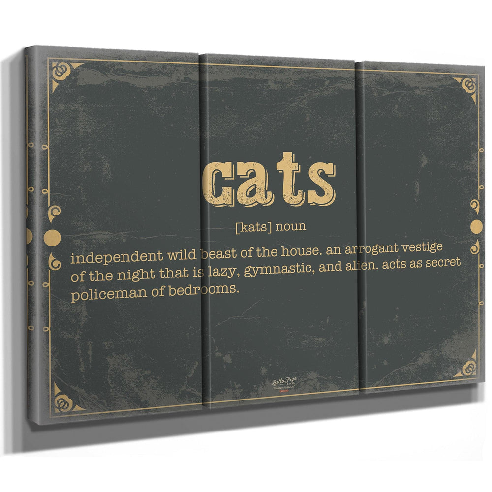 Bella Frye Home & Garden > Decor > Artwork Cats Word Definition Wall Art - Gift for Cat Lover Artwork