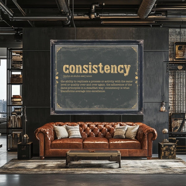 Bella Frye Home & Garden > Decor > Artwork Consistency Word Definition Wall Art - Gift for Consistency Dictionary Artwork