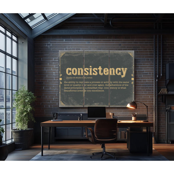 Bella Frye Home & Garden > Decor > Artwork Consistency Word Definition Wall Art - Gift for Consistency Dictionary Artwork