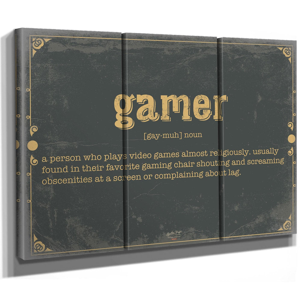 Bella Frye Home & Garden > Decor > Artwork Gamer Word Definition Wall Art - Gift for Gamer Dictionary Artwork