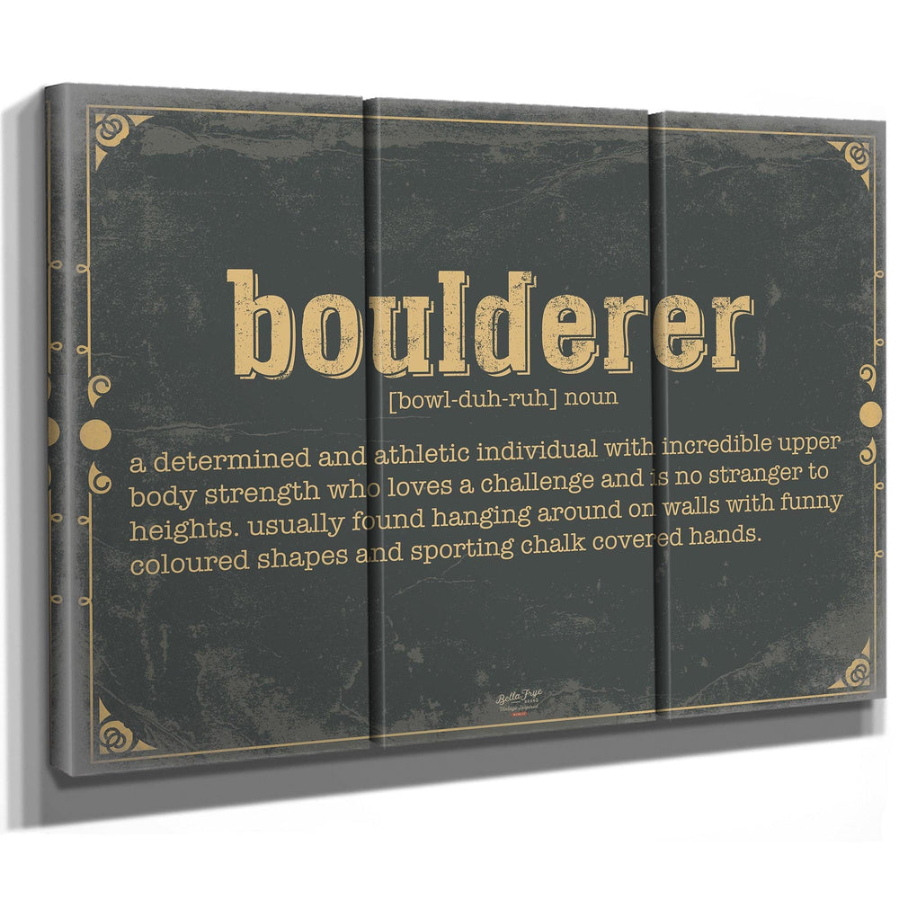 Bella Frye Home & Garden > Decor > Artwork Boulderer Word Definition Wall Art - Gift for Rock Climber Dictionary Artwork