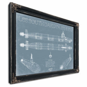 Bella Frye Home & Garden > Decor > Artwork USS South Dakota (SSN-790) Blueprint Wall Art - Original Submarine Print