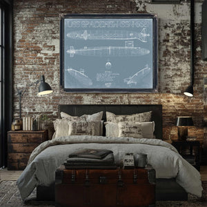 Bella Frye Home & Garden > Decor > Artwork USS Spadefish (SSN-668) Blueprint Wall Art - Original Nuclear-powered Attack Submarine Print
