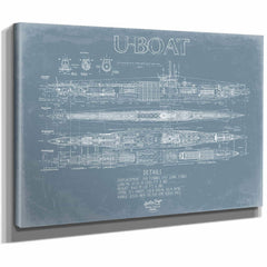 Bella Frye Home & Garden > Decor > Artwork U-Boat Blueprint Wall Art - Original Nautical Print