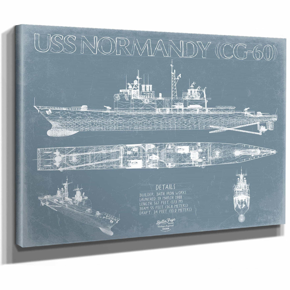 Bella Frye Home & Garden > Decor > Artwork USS Normandy (CG-60) Blueprint Wall Art - Original Cruiser Print