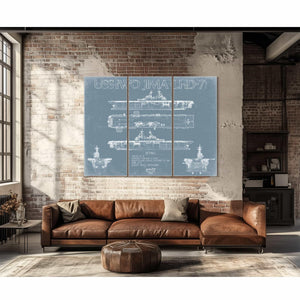Bella Frye Home & Garden > Decor > Artwork USS Iwo Jima (LHD-7) Blueprint Wall Art - Original Amphibious Assault Ship Print