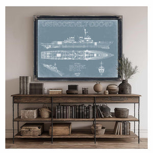 Bella Frye Home & Garden > Decor > Artwork USS Roosevelt (DDG-80) Blueprint Wall Art - Original Guided-Missile Destroyer Print