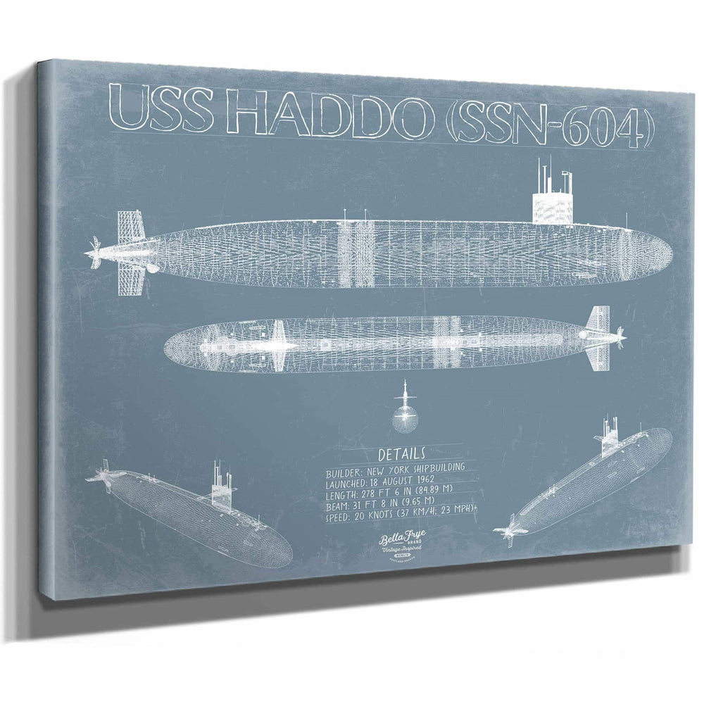 Bella Frye Home & Garden > Decor > Artwork USS Haddo (SSN-604) Blueprint Wall Art - Original Submarine Print