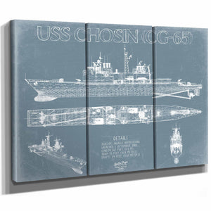 Bella Frye Home & Garden > Decor > Artwork USS Chosin (CG-65) Blueprint Wall Art - Original Cruiser Print