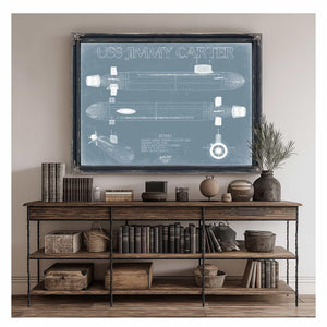 Bella Frye Home & Garden > Decor > Artwork USS Jimmy Carter (SSN-23) Blueprint Wall Art - Original Submarine Print