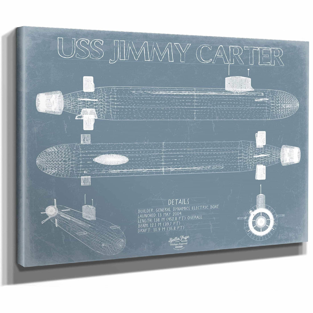 Bella Frye Home & Garden > Decor > Artwork USS Jimmy Carter (SSN-23) Blueprint Wall Art - Original Submarine Print