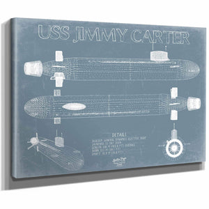 Bella Frye Home & Garden > Decor > Artwork USS Jimmy Carter (SSN-23) Blueprint Wall Art - Original Submarine Print