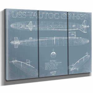 Bella Frye Home & Garden > Decor > Artwork USS Tautog (SSN-639) Blueprint Wall Art - Original Nuclear-powered Attack Submarine Print