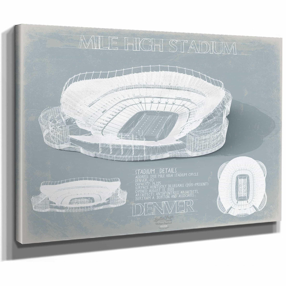 Bella Frye Home & Garden > Decor > Artwork Mile High Stadium Wall Art - Original Denver Broncos Print