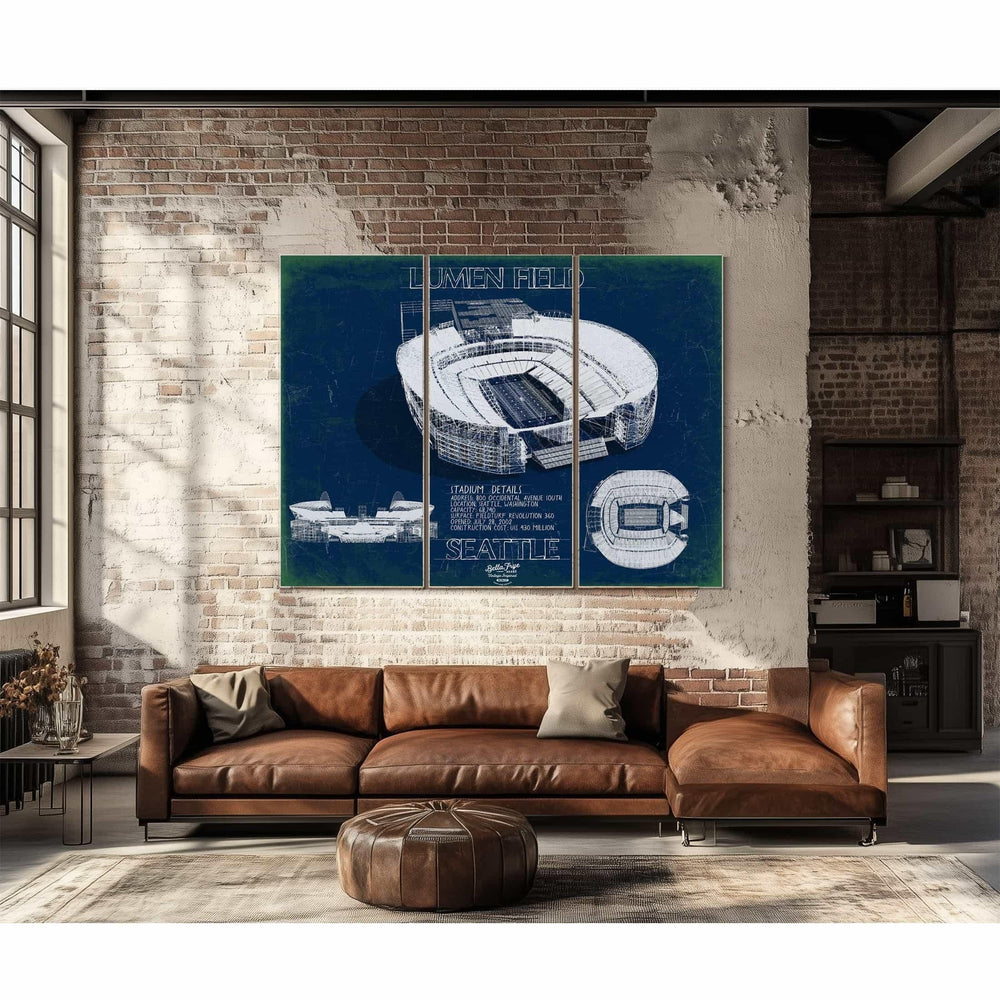 Bella Frye Home & Garden > Decor > Artwork Lumen Field Wall Art - Seattle Seahawks Print