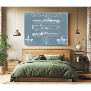 Bella Frye Home & Garden > Decor > Artwork USS Wasp LHD-1 Blueprint Wall Art - Original Carrier Print