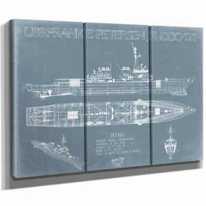 Bella Frye Home & Garden > Decor > Artwork USS Frank E. Petersen Jr. (DDG-121) Blueprint Wall Art - Original Guided-Missile Destroyer Print