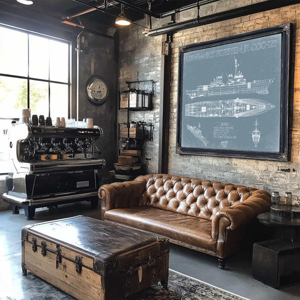 Bella Frye Home & Garden > Decor > Artwork USS Frank E. Petersen Jr. (DDG-121) Blueprint Wall Art - Original Guided-Missile Destroyer Print