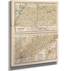 Bella Frye Home & Garden > Decor > Artwork Framed Tennessee Vintage Map - Ornate Embellishment Frame with Print