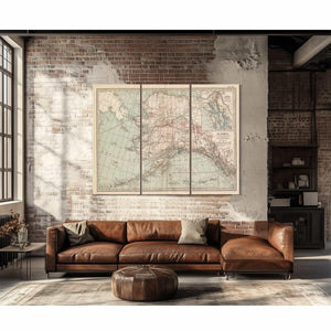 Bella Frye Home & Garden > Decor > Artwork Framed Alaska Vintage Map - Ornate Embellishment Frame with Giclee Print