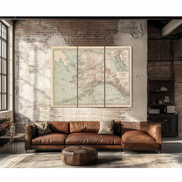 Bella Frye Home & Garden > Decor > Artwork Framed Alaska Vintage Map - Ornate Embellishment Frame with Giclee Print