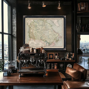 Bella Frye Home & Garden > Decor > Artwork Framed Canada Vintage Map - Ornate Embellishment Frame with Print