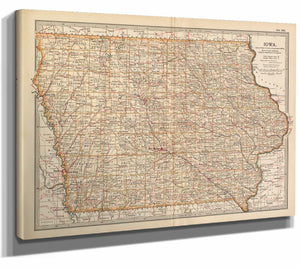 Bella Frye Home & Garden > Decor > Artwork Framed Iowa Vintage Map - Ornate Embellishment Frame with Print