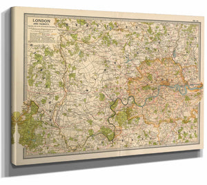 Bella Frye Home & Garden > Decor > Artwork Framed London Vintage Map - Ornate Embellishment Frame with Print