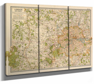 Bella Frye Home & Garden > Decor > Artwork Framed London Vintage Map - Ornate Embellishment Frame with Print