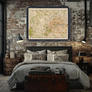Bella Frye Home & Garden > Decor > Artwork Framed London Vintage Map - Ornate Embellishment Frame with Print