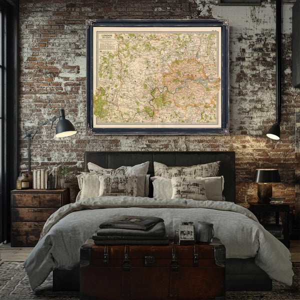 Bella Frye Home & Garden > Decor > Artwork Framed London Vintage Map - Ornate Embellishment Frame with Print