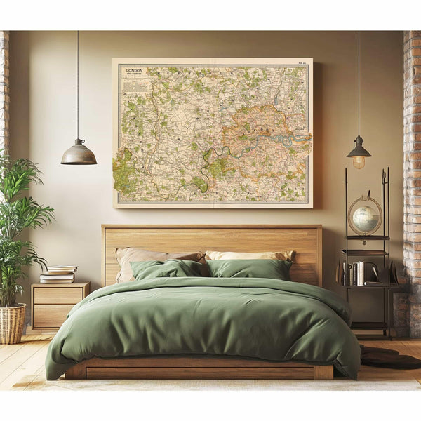 Bella Frye Home & Garden > Decor > Artwork Framed London Vintage Map - Ornate Embellishment Frame with Print