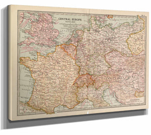 Bella Frye Home & Garden > Decor > Artwork Framed Central Europe Vintage Map - Ornate Embellishment Frame with Print