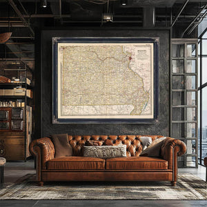 Bella Frye Home & Garden > Decor > Artwork Framed Missouri Vintage Map - Ornate Embellishment Frame with Print