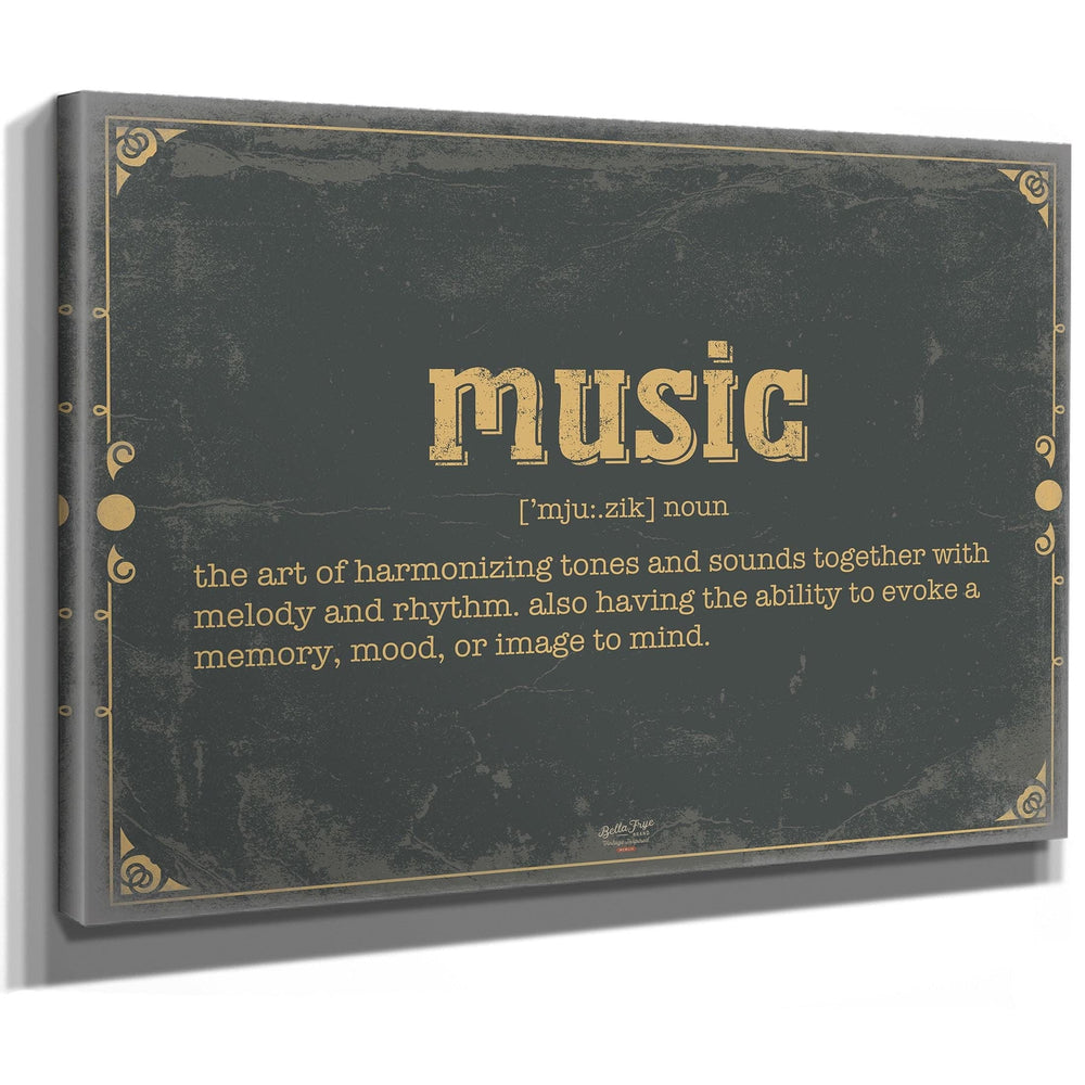 Bella Frye Home & Garden > Decor > Artwork Music Word Definition Wall Art - Gift for Music Dictionary Artwork