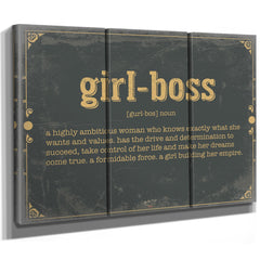 Bella Frye Home & Garden > Decor > Artwork Girl-boss Word Definition Wall Art - Gift for Girlboss Dictionary Artwork