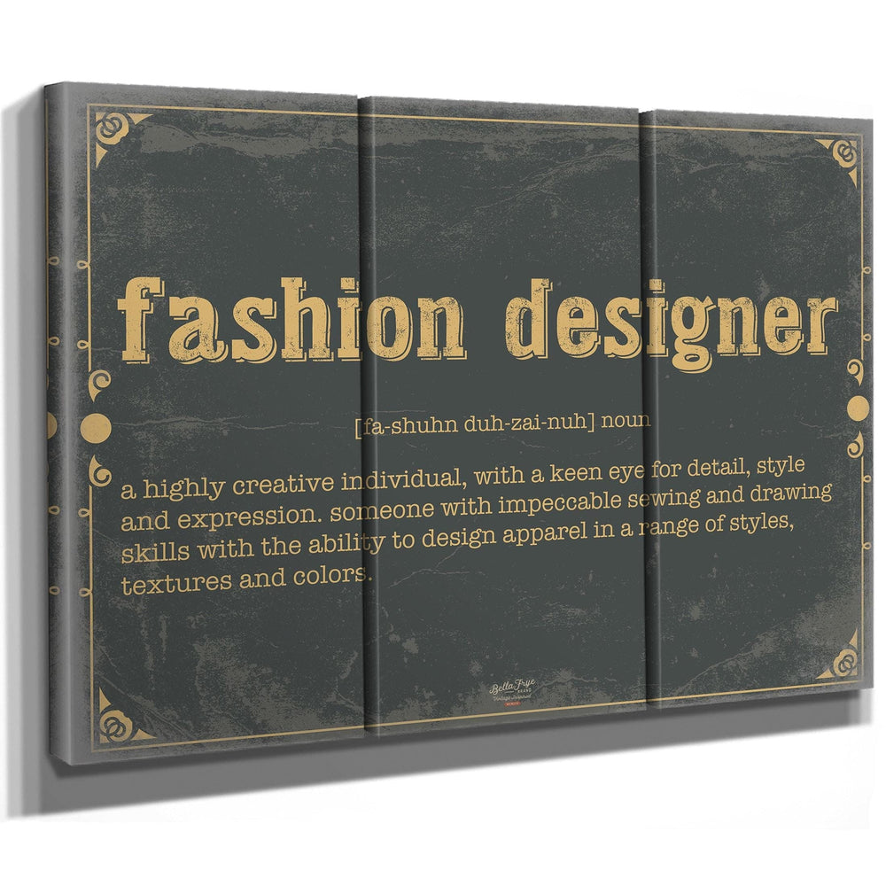 Bella Frye Home & Garden > Decor > Artwork Fashion Designer Word Definition Wall Art - Gift for Fashion Designer Dictionary Artwork