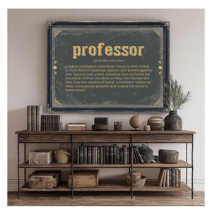 Bella Frye Home & Garden > Decor > Artwork Professor Word Definition Wall Art - Gift for Professor Dictionary Artwork