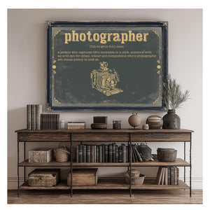 Bella Frye Home & Garden > Decor > Artwork Photographer Word Definition Wall Art - Gift for Photographer Artwork