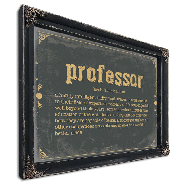 Bella Frye Home & Garden > Decor > Artwork Professor Word Definition Wall Art - Gift for Professor Dictionary Artwork