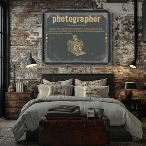 Bella Frye Home & Garden > Decor > Artwork Photographer Word Definition Wall Art - Gift for Photographer Artwork