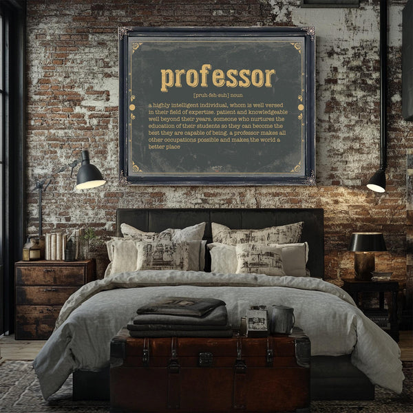 Bella Frye Home & Garden > Decor > Artwork Professor Word Definition Wall Art - Gift for Professor Dictionary Artwork