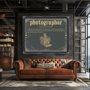 Bella Frye Home & Garden > Decor > Artwork Photographer Word Definition Wall Art - Gift for Photographer Artwork