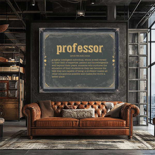 Bella Frye Home & Garden > Decor > Artwork Professor Word Definition Wall Art - Gift for Professor Dictionary Artwork