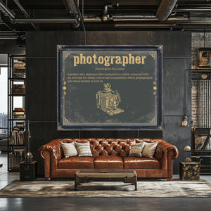 Bella Frye Home & Garden > Decor > Artwork Photographer Word Definition Wall Art - Gift for Photographer Artwork