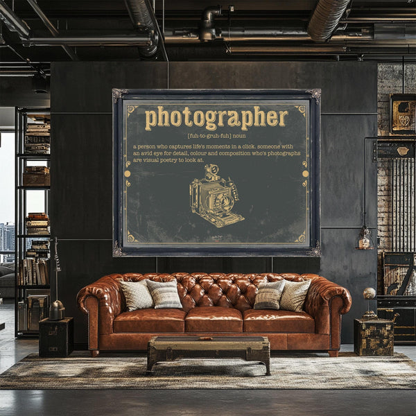 Bella Frye Home & Garden > Decor > Artwork Photographer Word Definition Wall Art - Gift for Photographer Artwork