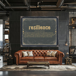 Bella Frye Home & Garden > Decor > Artwork Resilience Word Definition Wall Art - Gift for Resilience Dictionary Artwork