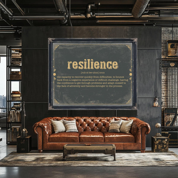 Bella Frye Home & Garden > Decor > Artwork Resilience Word Definition Wall Art - Gift for Resilience Dictionary Artwork