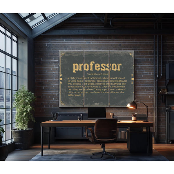 Bella Frye Home & Garden > Decor > Artwork Professor Word Definition Wall Art - Gift for Professor Dictionary Artwork